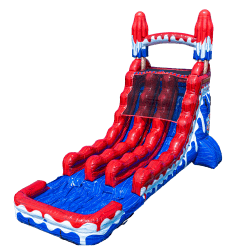 18 FT RED, WHITE, AND COOL DUAL LANE WET-DRY SLIDE